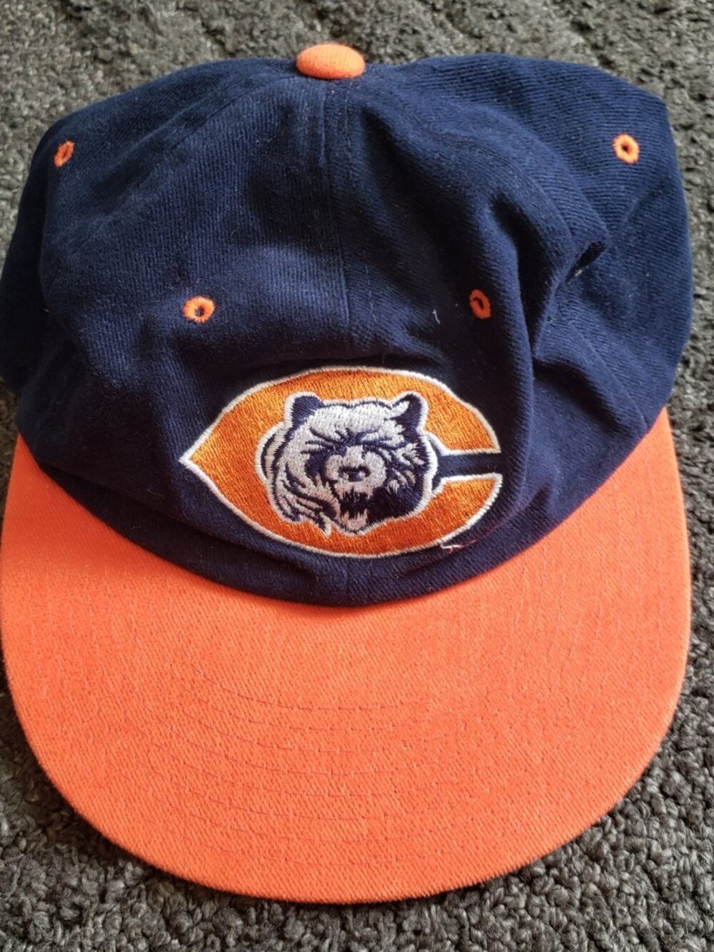 Vintage First Pick Chicago Bears NFL Football Adjustable Cap Hat Navy/Orange